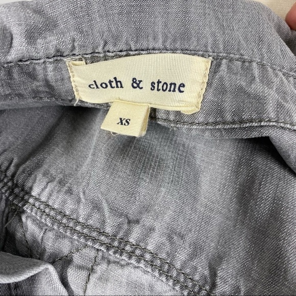 CLOTH & STONE Soft Gray Tencel Chambray Buttondown Shirt Size Extra Small - Picture 4 of 5